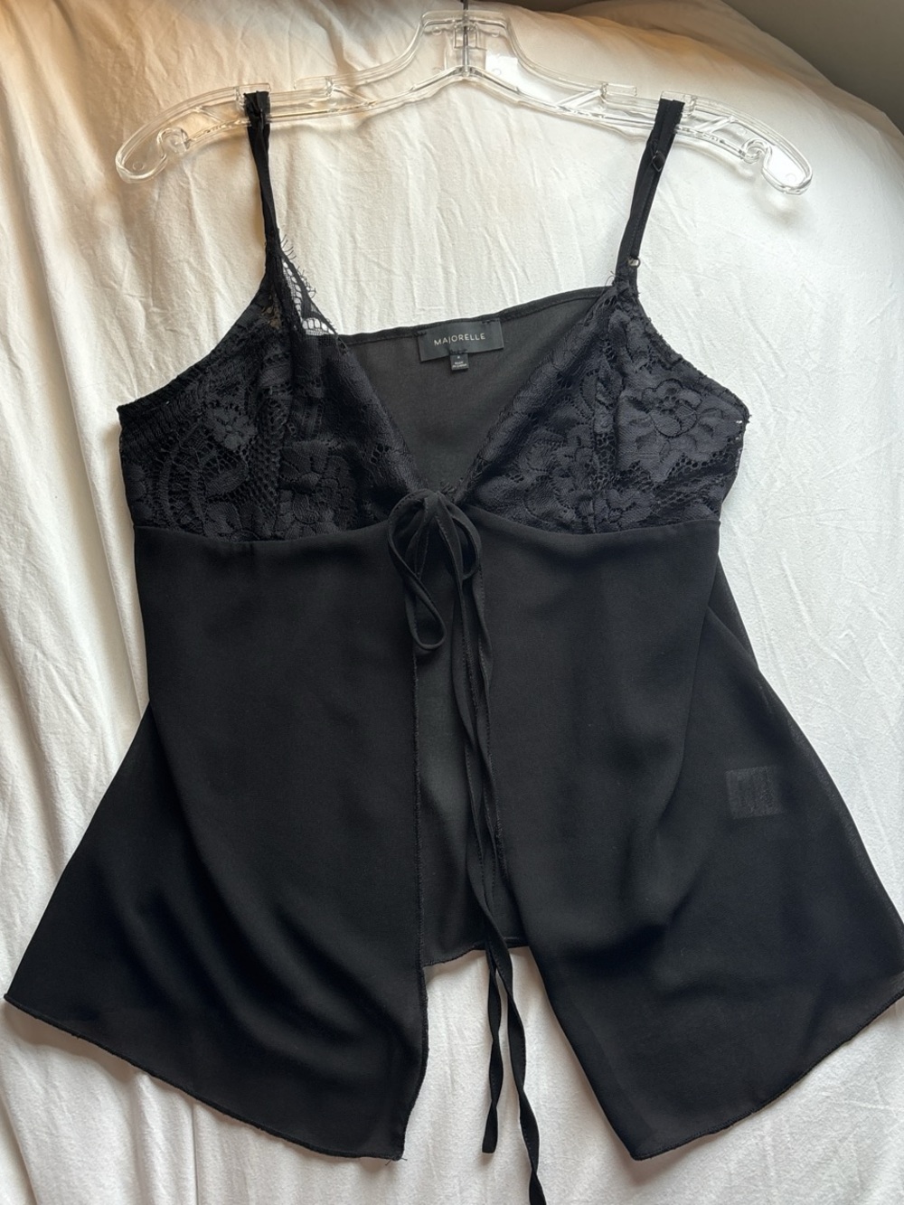 MAJORELLE Black Lace-Trim Camisole